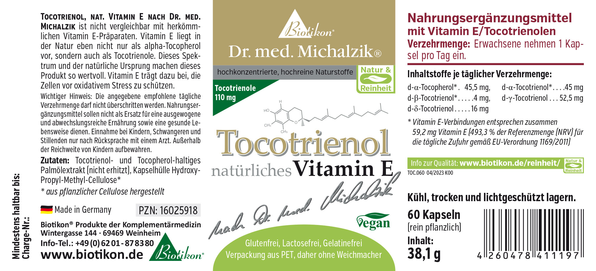 Tocotrienol, nat. Vitamin E