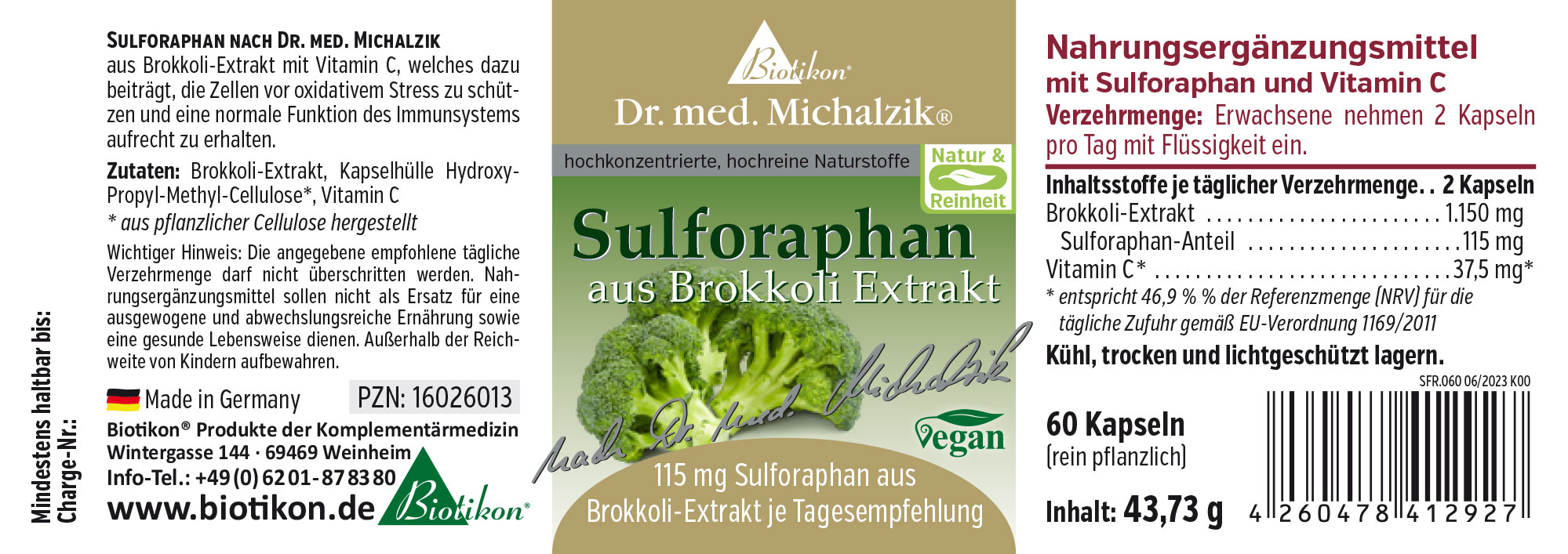 Sulforaphan aus Brokkoli-Extrakt