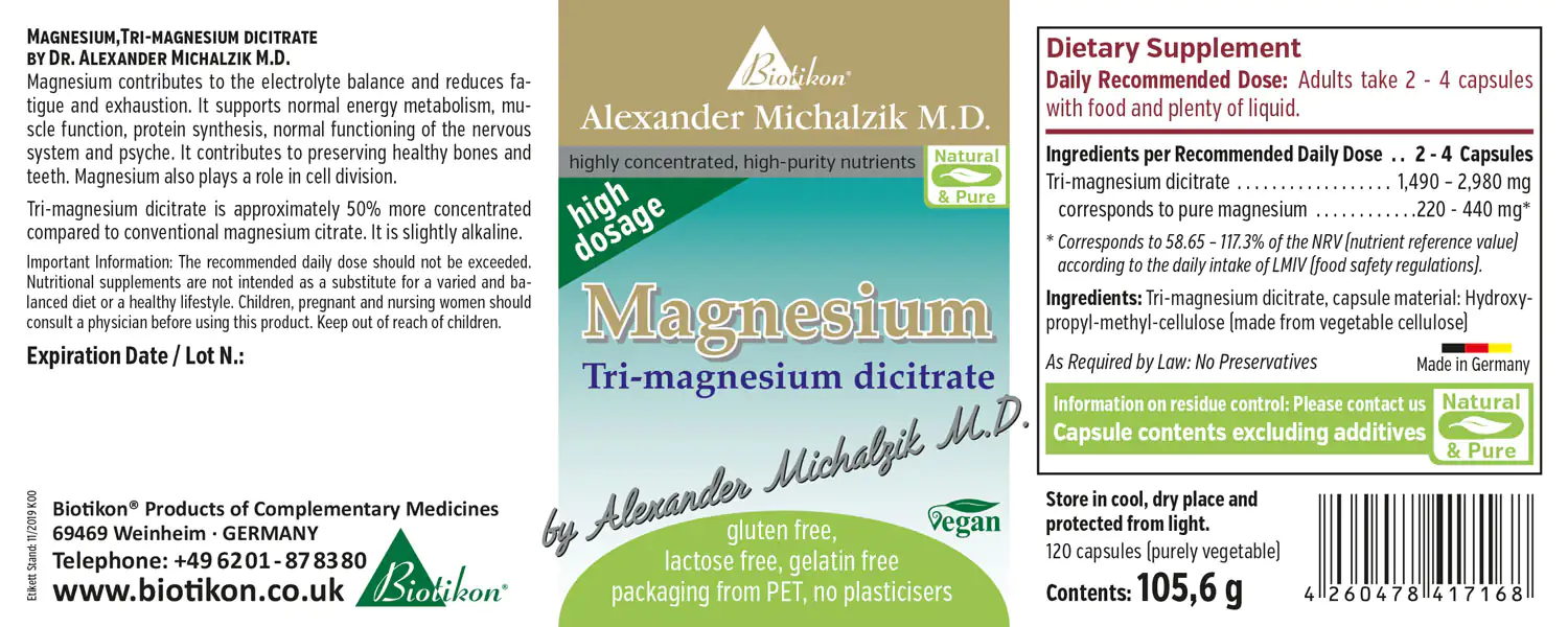 Magnesium - Tri-magnesium dicitrate