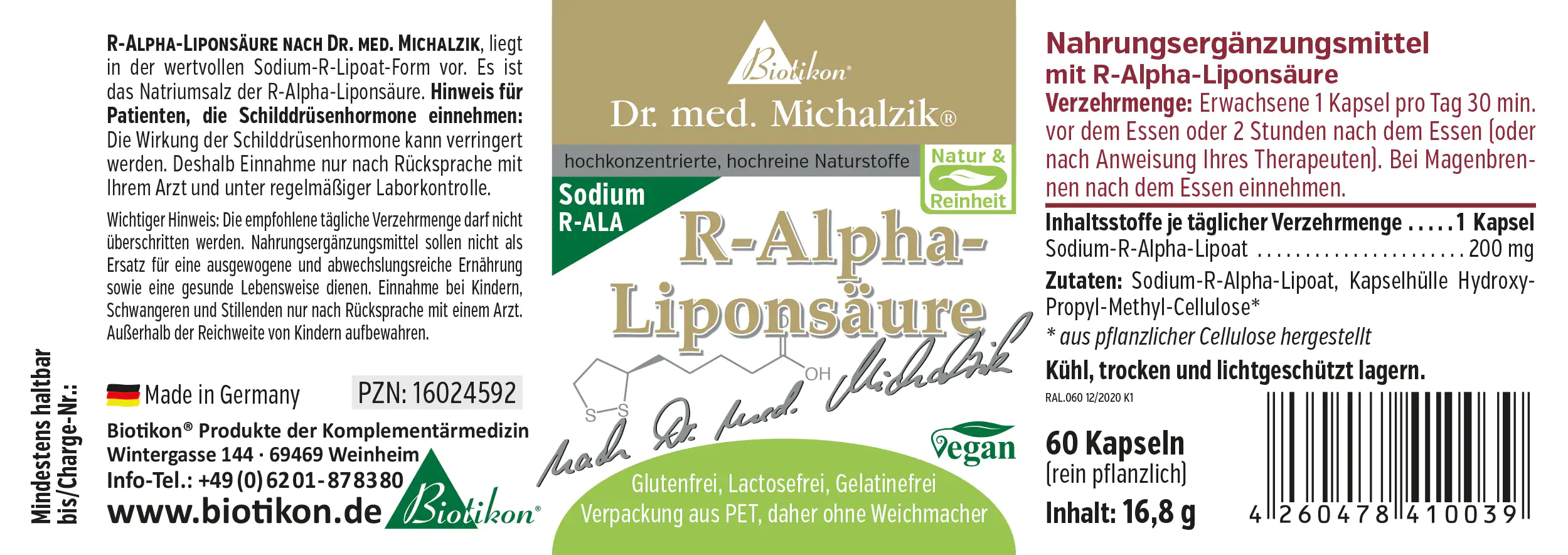 R-Alpha-Liponsäure nach Dr. med. Michalzik