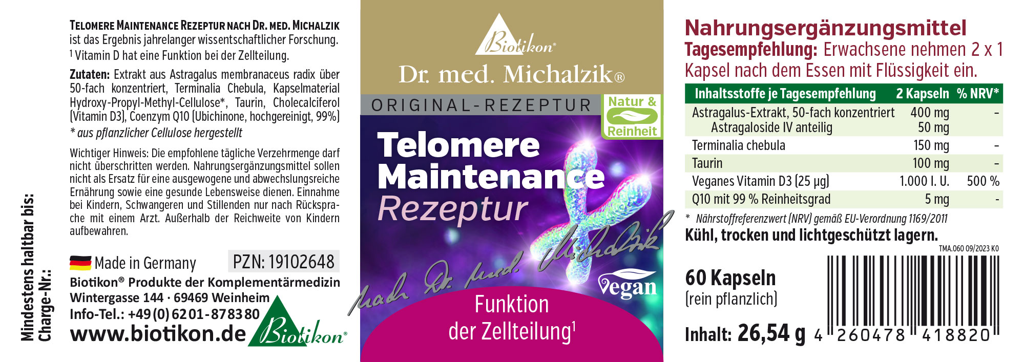 Telomere Maintenance Rezeptur